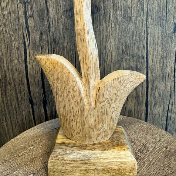 Home Decor Mango Wood Daisy Flower Sitter NEW FAST SHIP - Picture 3 of 7
